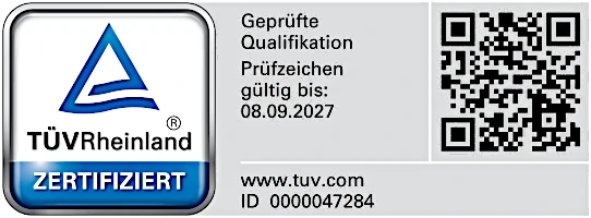 Siegel TÜV Rheinland geprüfter Personal Fitness Trainer